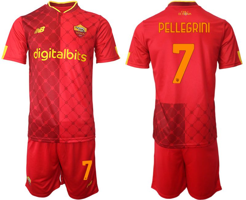 Men 2022-2023 Club AS Rome home red #7 Soccer Jersey->rome jersey->Soccer Club Jersey